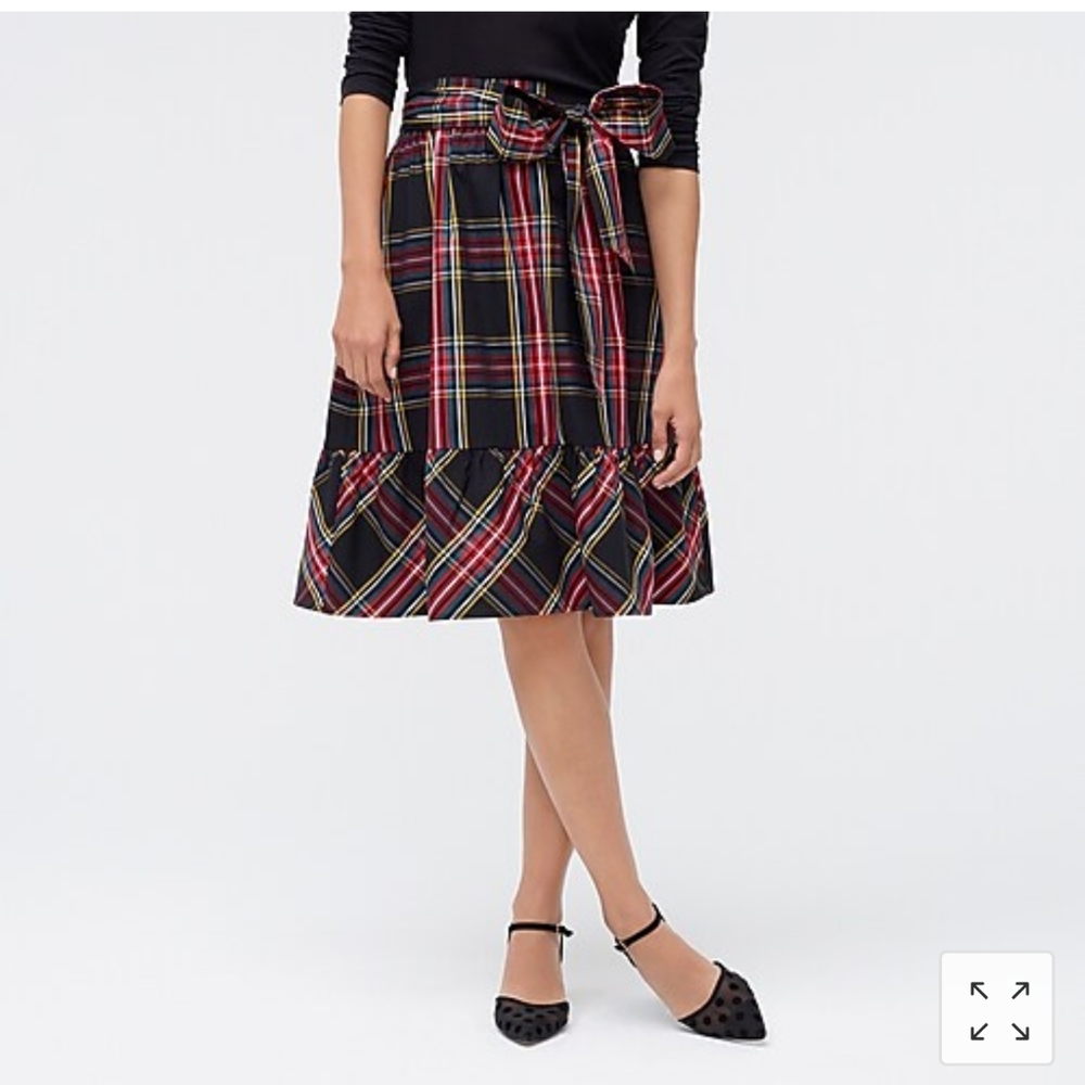 Jcrew Factory bow plaid skirt